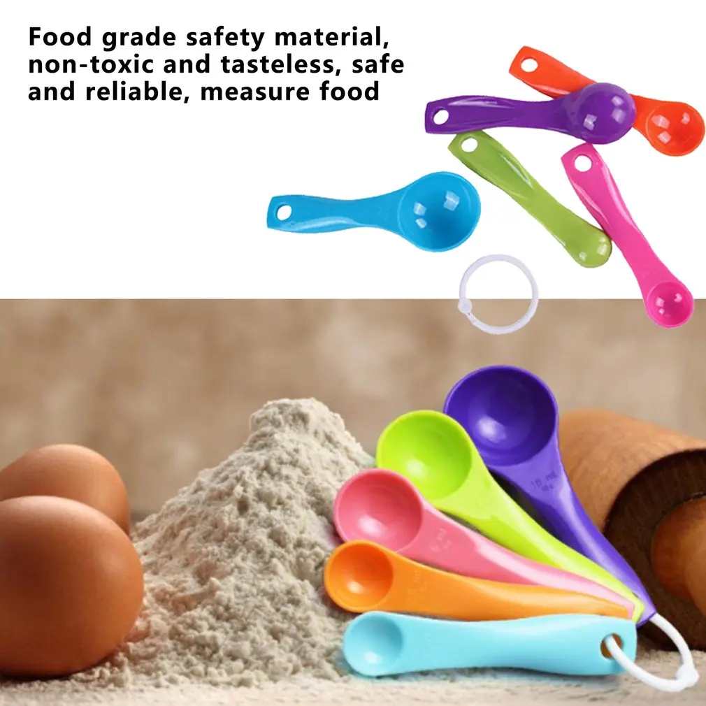 5 Pcs/Set Kitchen Measuring Cup Rainbow Color Stackable Combination Measuring Cup Tools 5-Piece Kitchen Accessories Tools
