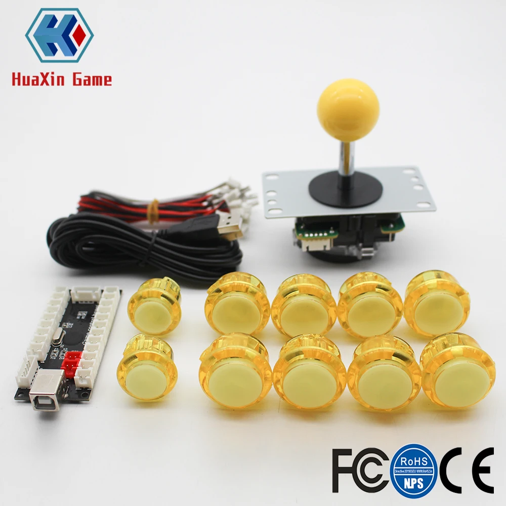 

Arcade Game DIY Part kit for PC Mame Raspberry Pi Retro Pie 5Pin 8 way Copy SANWA Joystick Transparent no LED 30MM 24MM Buttons