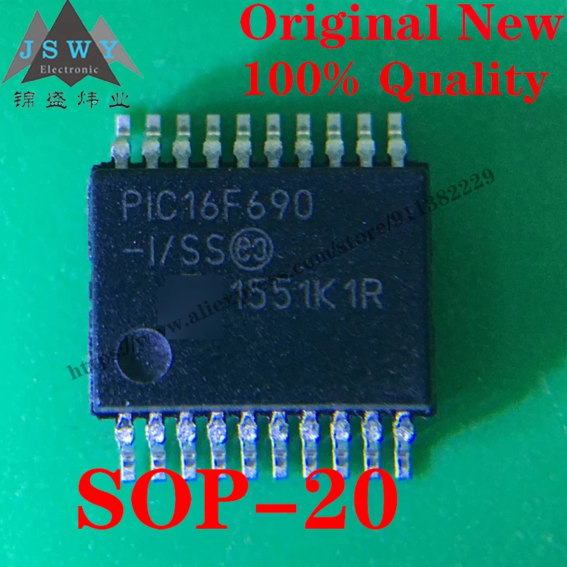 10~100 PCS PIC16F690-I/SS SOP-20 Semiconductor 8-bit microcontroller -MCU IC Chip for module arduino Free Shipping 16F690-I/SS