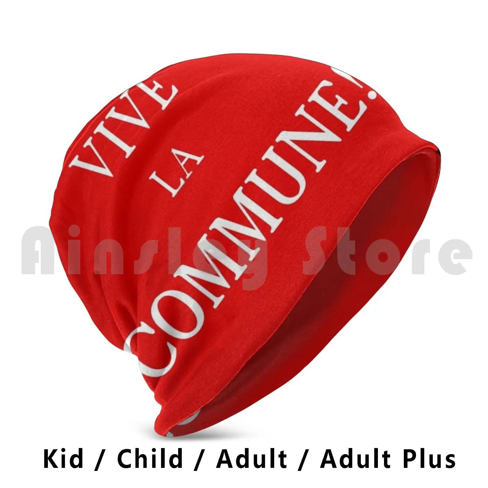 Flag Of The Paris Commune Beanies Pullover Cap Comfortable Socialism Paris 1871 Proudhon Anarchist Marxism