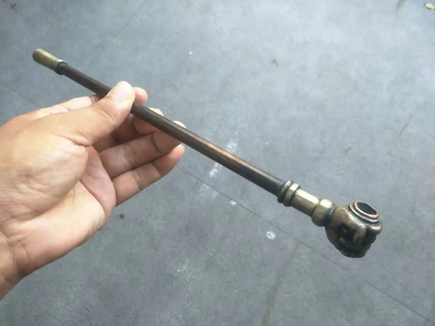 

Редкая медная труба старой династии Цин, встряхните руки, L "30 см, лучшая коллекция, бесплатная доставка