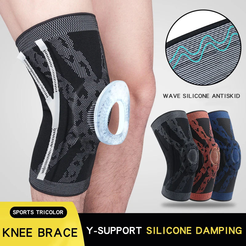 

New Knee Band For Valleyball Knee Pads For Sciatica Compression Silicone Anti-Collision Protection Patella Brace For Running