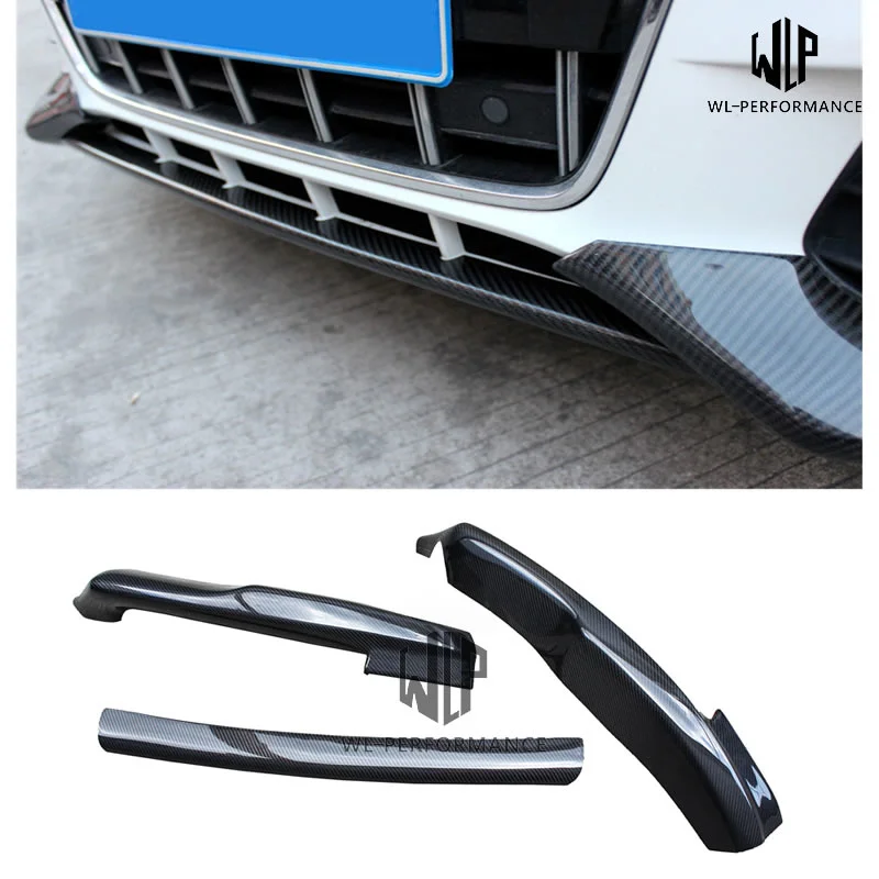 A4l Three-piece High Quality Carbon Fiber Front Lip Splitter Car Styling for Audi A4l Car Body Kit 2009-2012