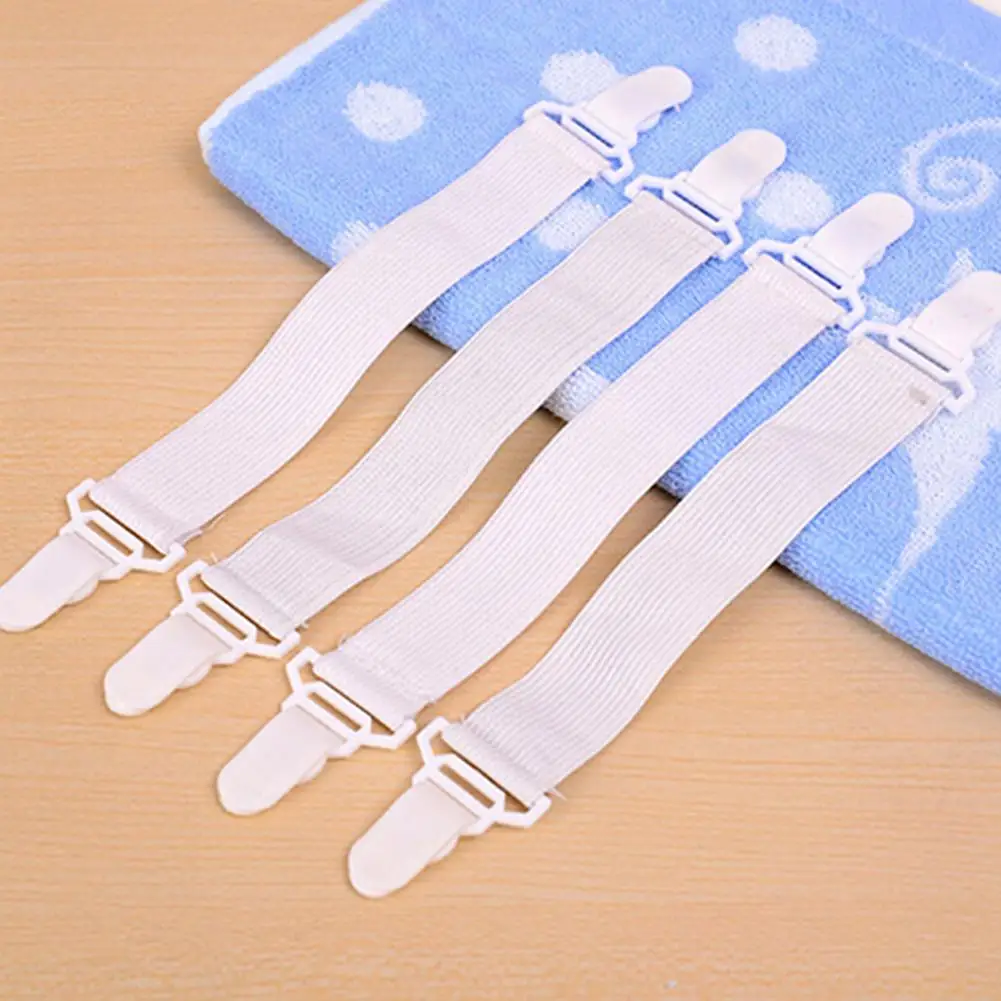 4 Pcs Non-slip Elastic Band Bed Sheet Mattress Cover Blankets Home Grippers Holder Fasteners Clip DIY Sewing Bedroom Supplies