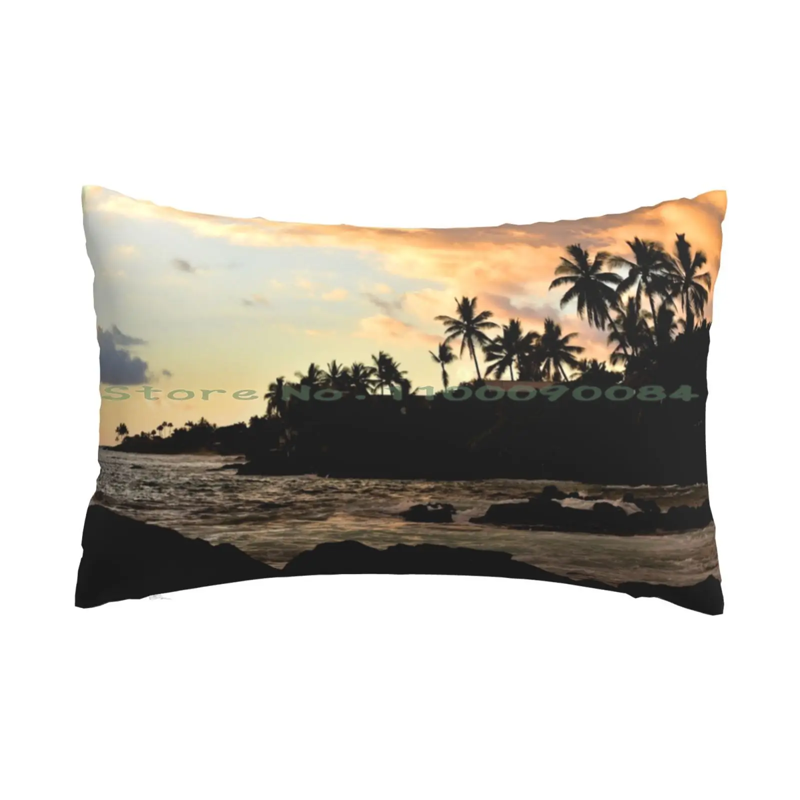 Sunset Under Palms On Big Island , Hawaii Pillow Case 20x30 50*75 Sofa Bedroom Kiss Fan Art Kiss Band Kiss Music Destroyer