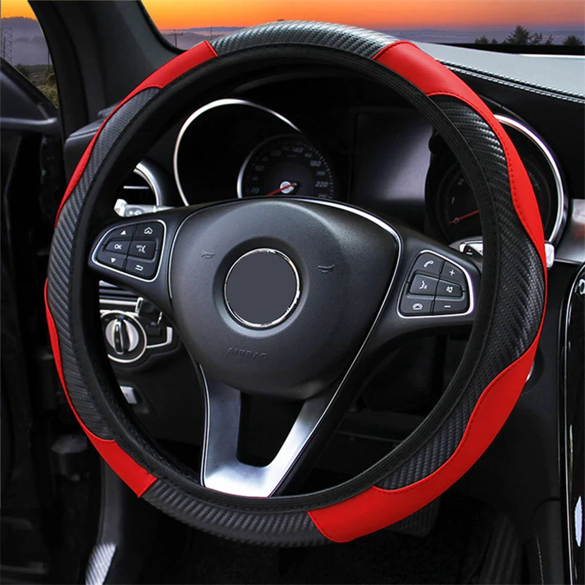 Leather Car Steering Wheel Cover for Peugeot 207 206 208 2008 2020 307 308 SW 3008 301 508 5008 Rifter Auto Accessories Interior