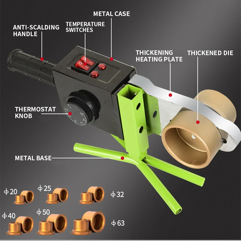 Molde de fusor de tubería de agua giratoria de temperatura ajustable, contenedor de calor de conexión rápida, ingeniería hidroeléctrica para el hogar