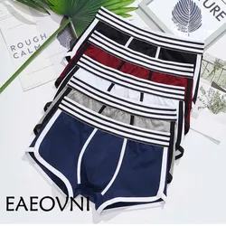 Shorts Boxer respiráveis masculinos, roupa interior de algodão, bolsa convexa sexy U, 4 peças