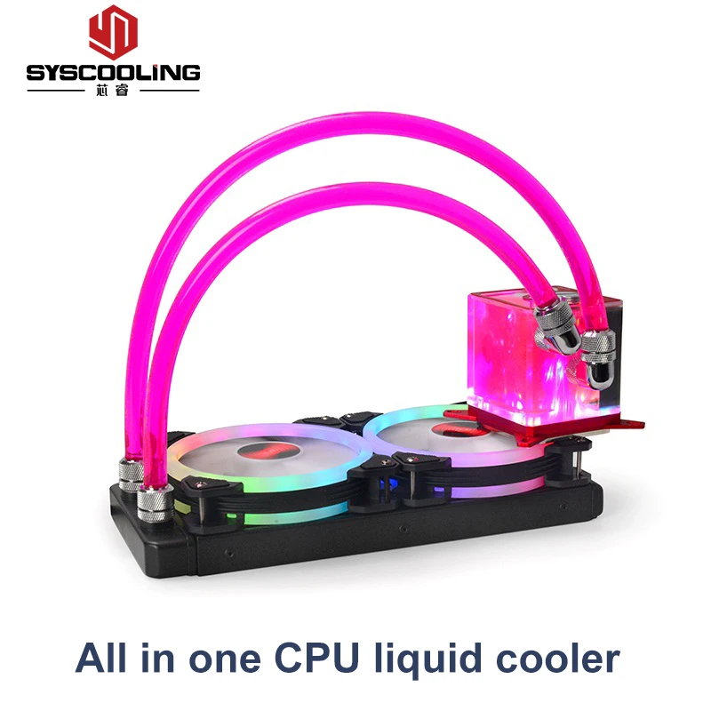 Syscooling all in one water cooling AIO Intel CPU liquid cooler 5V RGB support copper radiator AMD PC water cooling kit