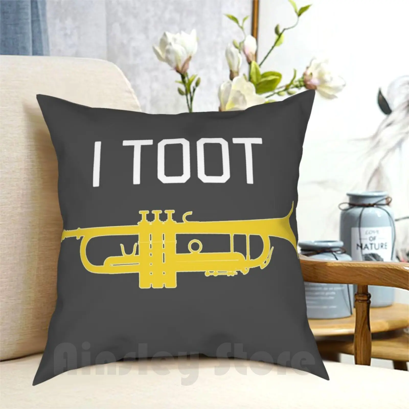 Funny Trumpet Gift , Marching Band , Concert Band-I Toot Pillow Case Printed Home Soft DIY Pillow cover Trumpet Trumpeter