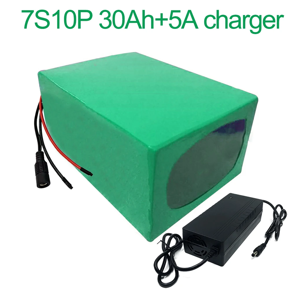С зарядным устройством 5A 24V 30Ah 25,9 V 7S10P 18650 литий-ионный аккумулятор для электровелосипеда x 70 мм