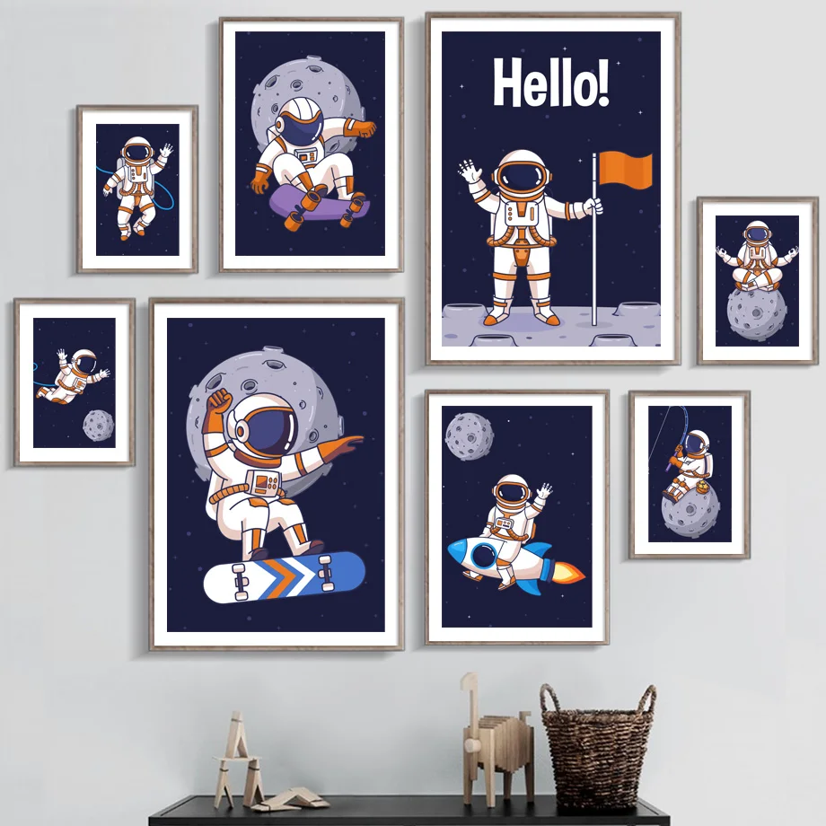 5D DIY Diamond Painting Cartoon Planet Rocket Cross Stitch Kits Diamond Embroidery Astronaut Skateboard Mosaic Home Decoration