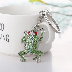 2021 new cute and beautiful rhinestone crystal green frog wallet bag keychain birthday party gift