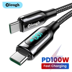 Elough PD 100W USB C Cable for MacBook 2021 2020 Fast Charging Type C Cable For Xiaomi Samsung Data Wire Phone Charging Cable