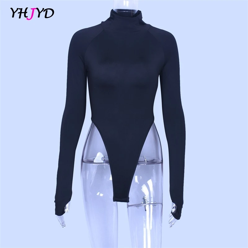 Tay Dài Bodysuit Nữ Cổ Cao Ấm Áp Cao Cấp Gợi Cảm Bodycon Cơ Thể Cho Phụ Nữ Bodysuits Màu Đen Xanh Cam 1 bộ Trang Phục