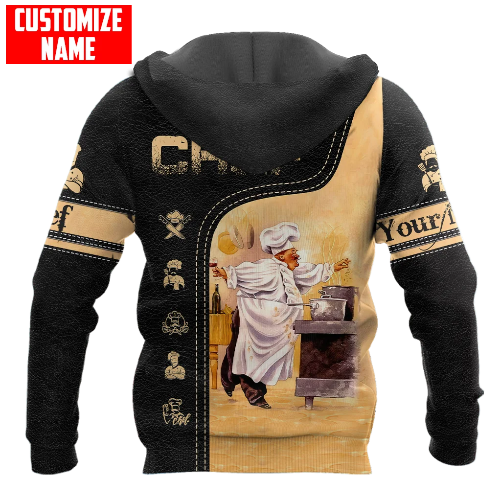 Customized Name Master Chef 3D full Printed Men Autumn Hoodie Unisex Hooded sweatshirt Streetwear Casual zipper hoodies DK390