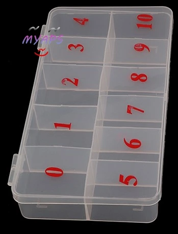 10/11 Fake Nail Art Tips Case Manicure Nail Tool Art Tips Box Storage Case Natural Translucent  Acrylic Plastic Cells False Nail