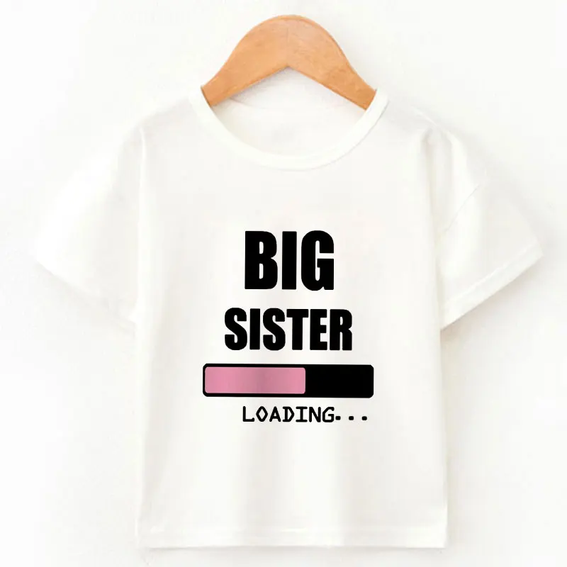 New Summer 2021 Boys Clothes Casual Kids Tshirt Kawaii Girls Tops Painted Big Sister Big Brother Shirt