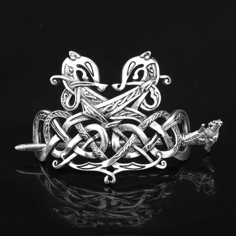 27 Style Viking Hairpin Celtics Knots Crown Vintage Metal Hair Stick Runes Dragons Slide Hair Clip Women Hair Jewelry Accessorie