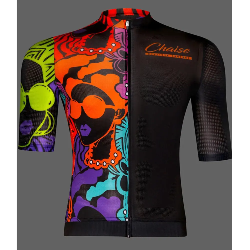 

CHAISE Cycliste Couture Cycling Ciclismo Maillot Mens Short Sleeve Jersey Colorful Quick Dry Race Sportswear Road Bicycle Shirt