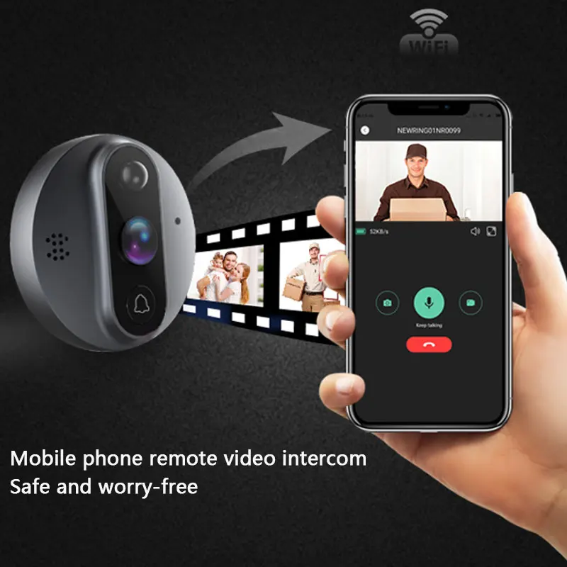 4.3 Inch Wifi Tuya Smart Video Doorbell PIR Motion Detection Mobile Video Call Voice Intercom HD Camera Night Vision Doorbell