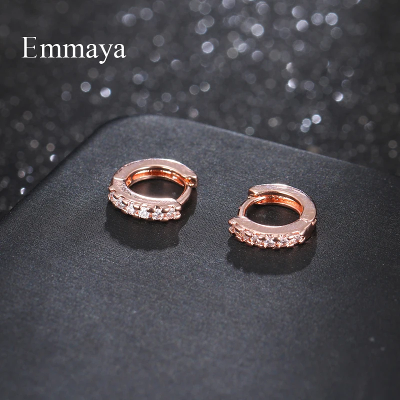 Emmaya Elegant Rose Gold color Circular Appearance Earring Women&Girls Fashion Choice Dress-Up In Party Popular Zirconia Jewelry