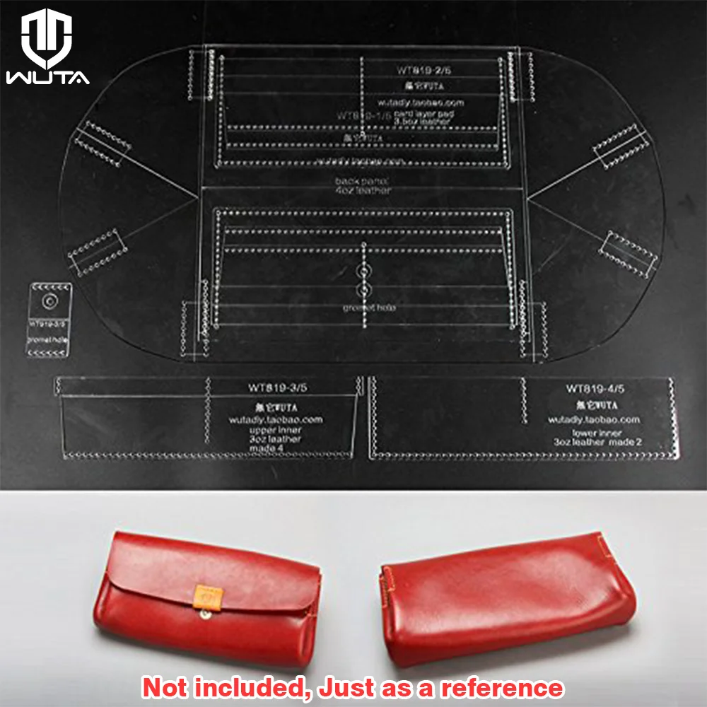 WUTA 819 Clear Acrylic Template DIY Clutch Long Wallet Pattern Set Handmade Leather Purses Cutting Model Leather Tools