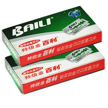 BAILI 10 pièces lames de rasoir de sécurité lames Super en acier inoxydable platine à Double bord