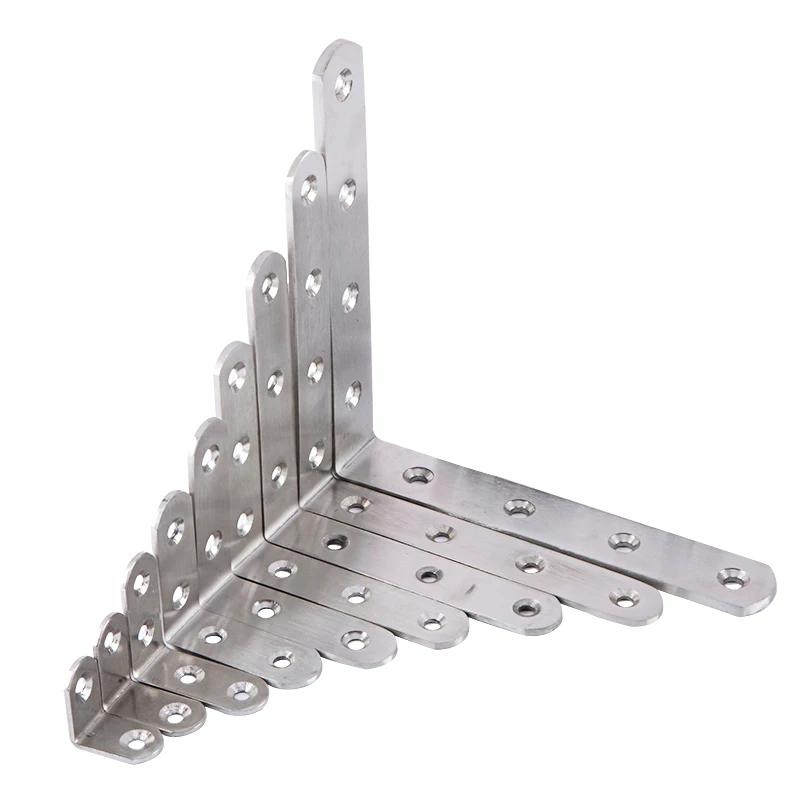 Stainless Steel Furniture Repair Corner Code 8PCS Table Holder Bracket Thick L-shaped Corner Brackets Stool Chair Repair Corners