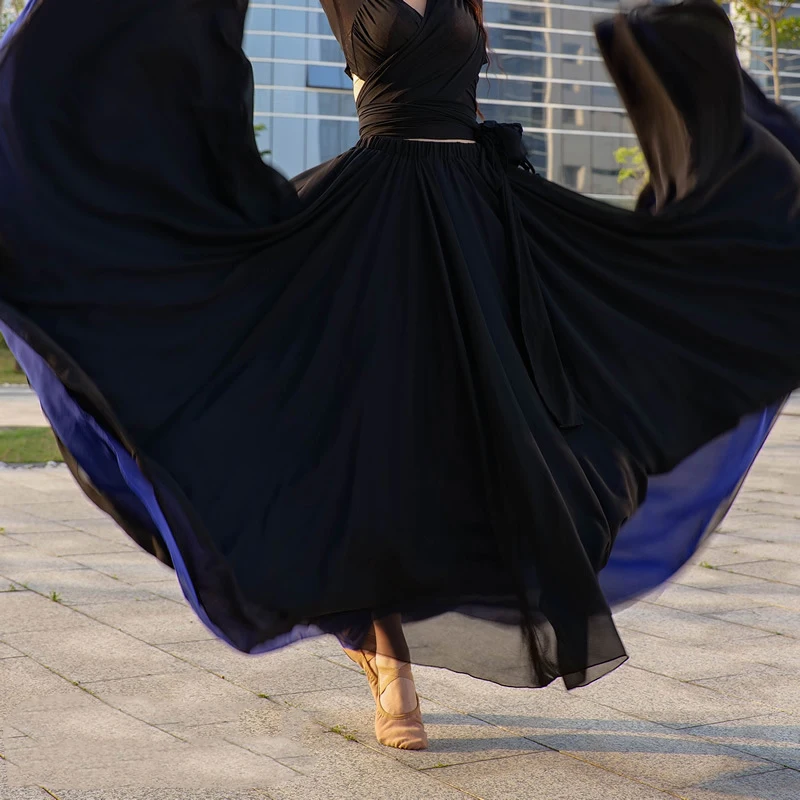 720/1000 Degrees Modern Dance Women Belly Dance Clothes Gypsy Long Maxi Skirts Full Circel Dance Skirt ATS