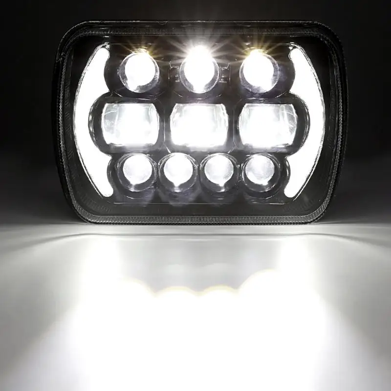 7X6 Car LED Headlights 65W 6000K IP68 Waterproof Running Turn Sinal Light WM-61765A For Jeep Wrangler/Ford/ Savana/Safari