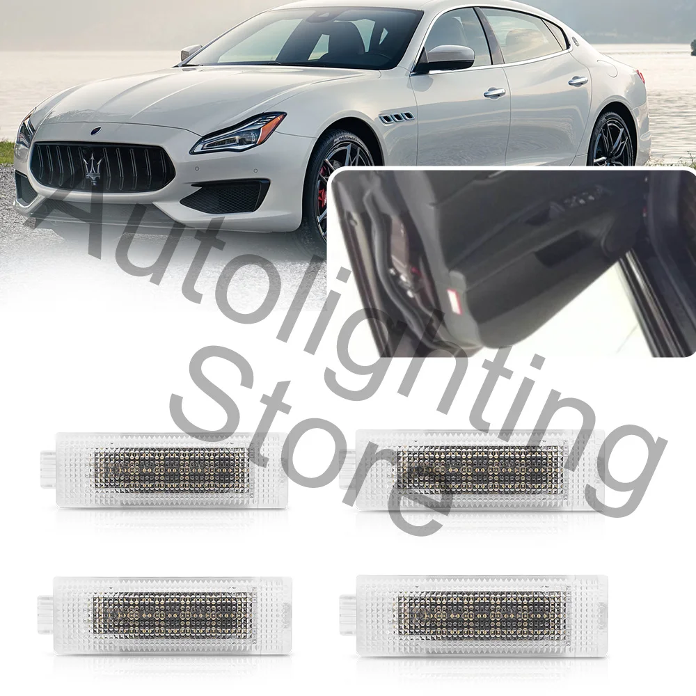 

4Pcs LED Car Door Lamps For Maserati Ghibli M157 Quattroporte QTP QP6 M156 Levante 2017 2018 2019 Interior Door Courtesy Light