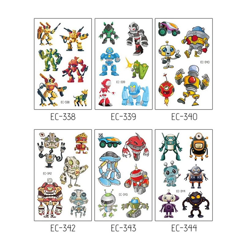 Cartoon Transforming Robot Fun Sticker Temporary Tattoos Body Arm Tattoo Sticker Long Or Half Sleeve Fake Waterproof