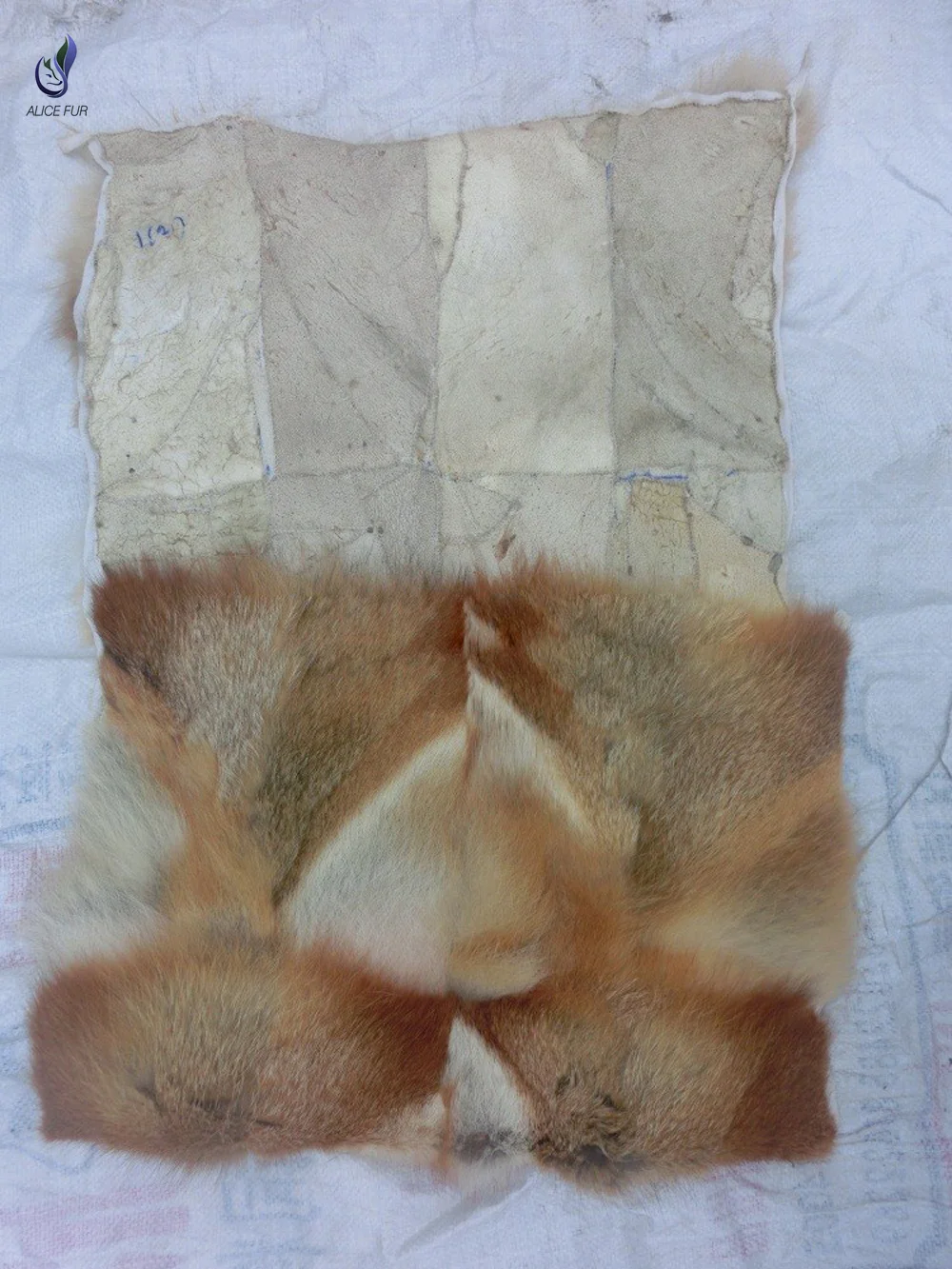 Factory supply patchwork Natural Fox Leg Fur Plate custom size fox fur rug blankets