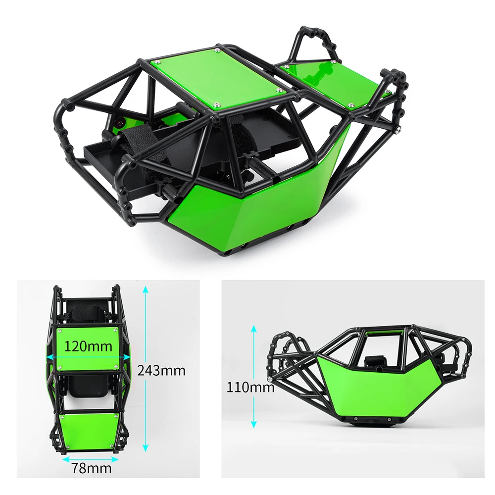 AXSPEED RC Car Roll Cage Nylon Rock Buggy Body Shell Chassis Frame for 1/10 RC Crawler Axial II SCX10 90046 Parts