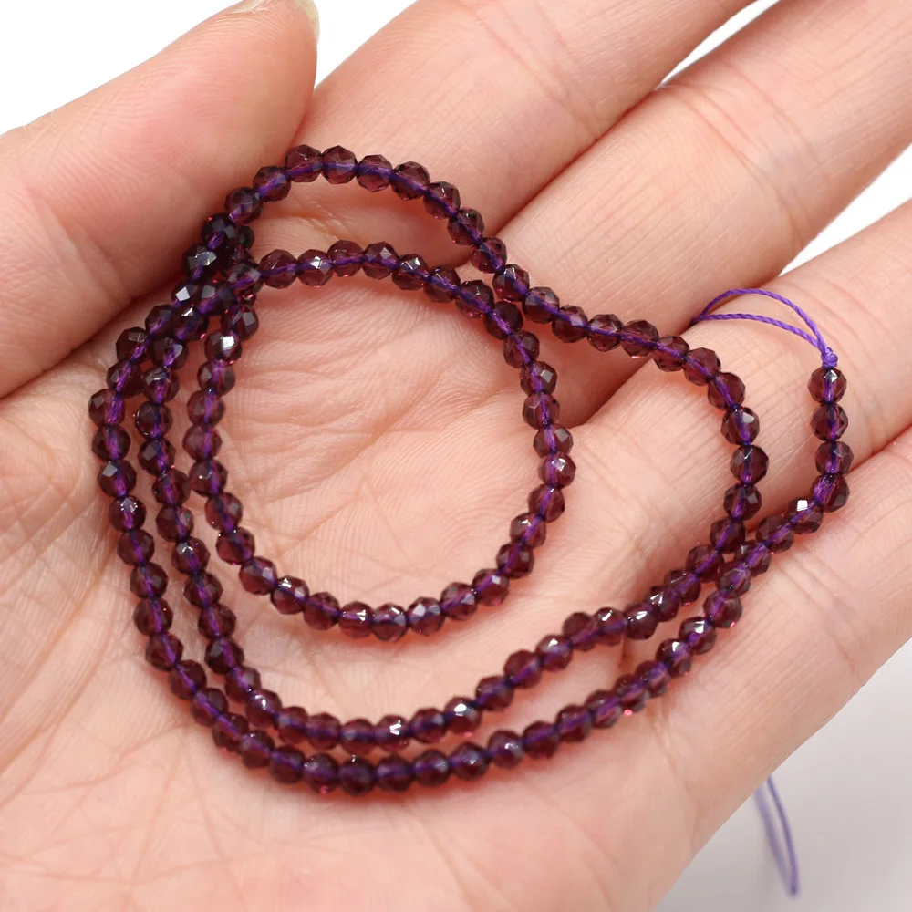 

Natural Stone Section Beads Round 3mm Purple Quartzs Loose Bead Suitable for DIY Fashion Bracelet Necklace Accessories