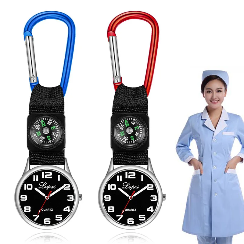 Nurse Quartz Pocket Watch Portable Casual Round Dial Gift for Outdoor Travel Pin Hang Electric Silicone Watch New Watches 1Pc