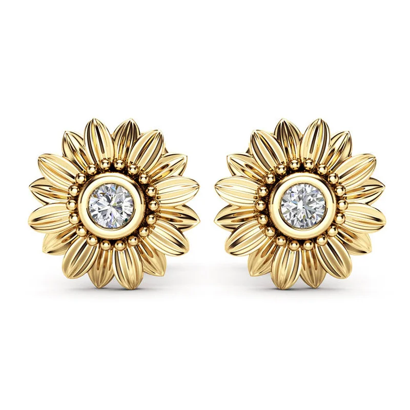 Women's Trendy Sunflower Stud Earrings