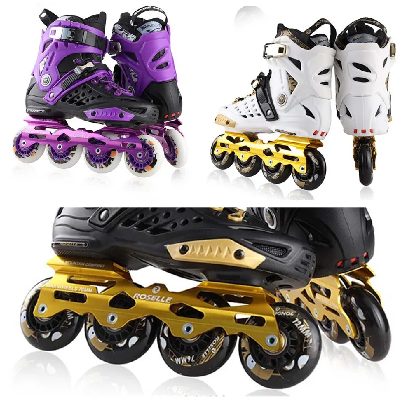 Young Boys Girls College Students Slalom FSK Roller Skates rockered 4 wheels type Inline Skating Shoes Outdoor skate Patins