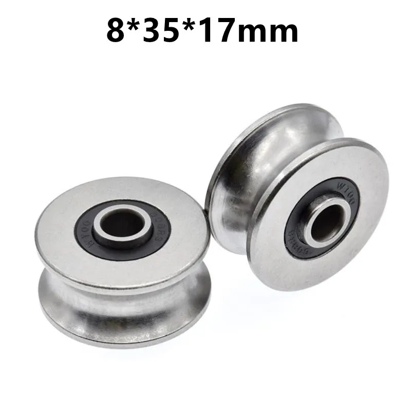 

4pcs/10pcs U Groove Radian Radius 7mm Guide Wheel 8*35*17mm Stainless Steel Pulley Waterproof And Antirust 8x35x17mm