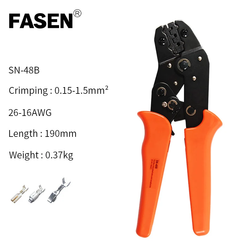 HS-03BC/SN-48B 270PCS Crimping pliers with plug spring terminals mini crimper wire for 6.3/4.8/2.8mm² terminal kit hand tool set