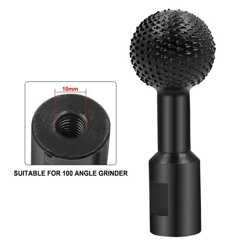 Rebaba de bola giratoria para carpintería, mango de 10mm, cabezal de 4cm, accesorio de tallado para amoladora angular