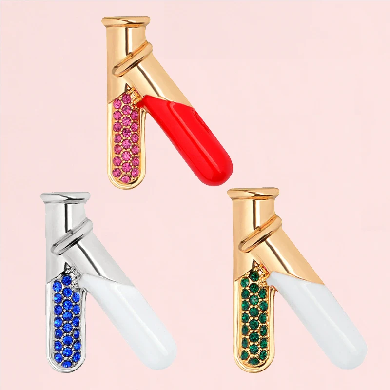 

Chemical Test Tube Buret Enamel Pin Red Blue Black Potion Brooches Science Lapel Pins Accessories Gift for Chemistry Enthusiast