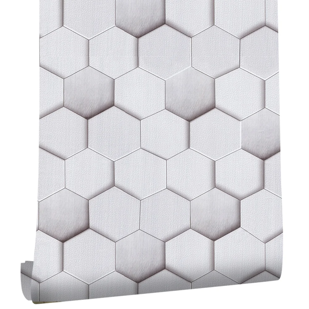 Peel and Stick Geometric Pattern Wallpaper  Grey Vinyl Self Adhesive Wall Paper Design for Walls Bathroom Bedroom Home Decor