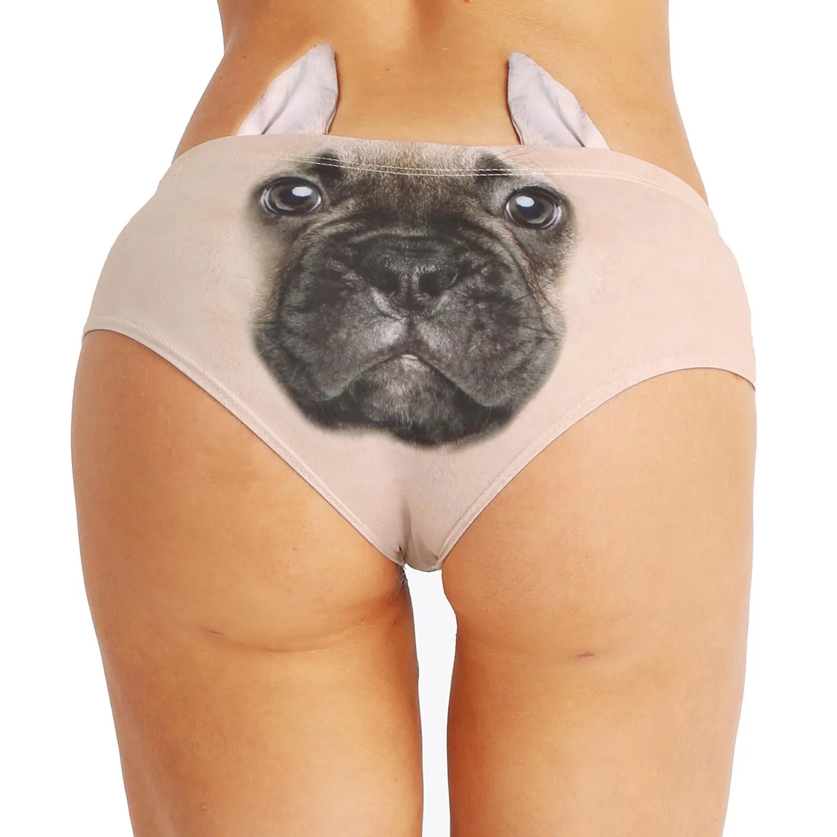 Womens Underwear Funny Panties Valentines Gift Ideas Naughty 3D Printed Animal Tail Briefs