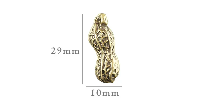 Vintage Solid Brass Peanut Craft DIY Pendant Miniature Keychain Ring Creative Ornament Accessory A1877