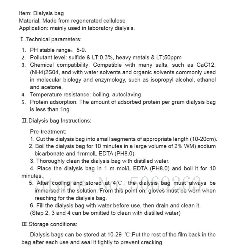 1 or 5 Meters Laboratory MW14000 Regenerated Cellulose Dialysis Bag Tubing MD25/34/44/55/77mm RC Dialysis Tube