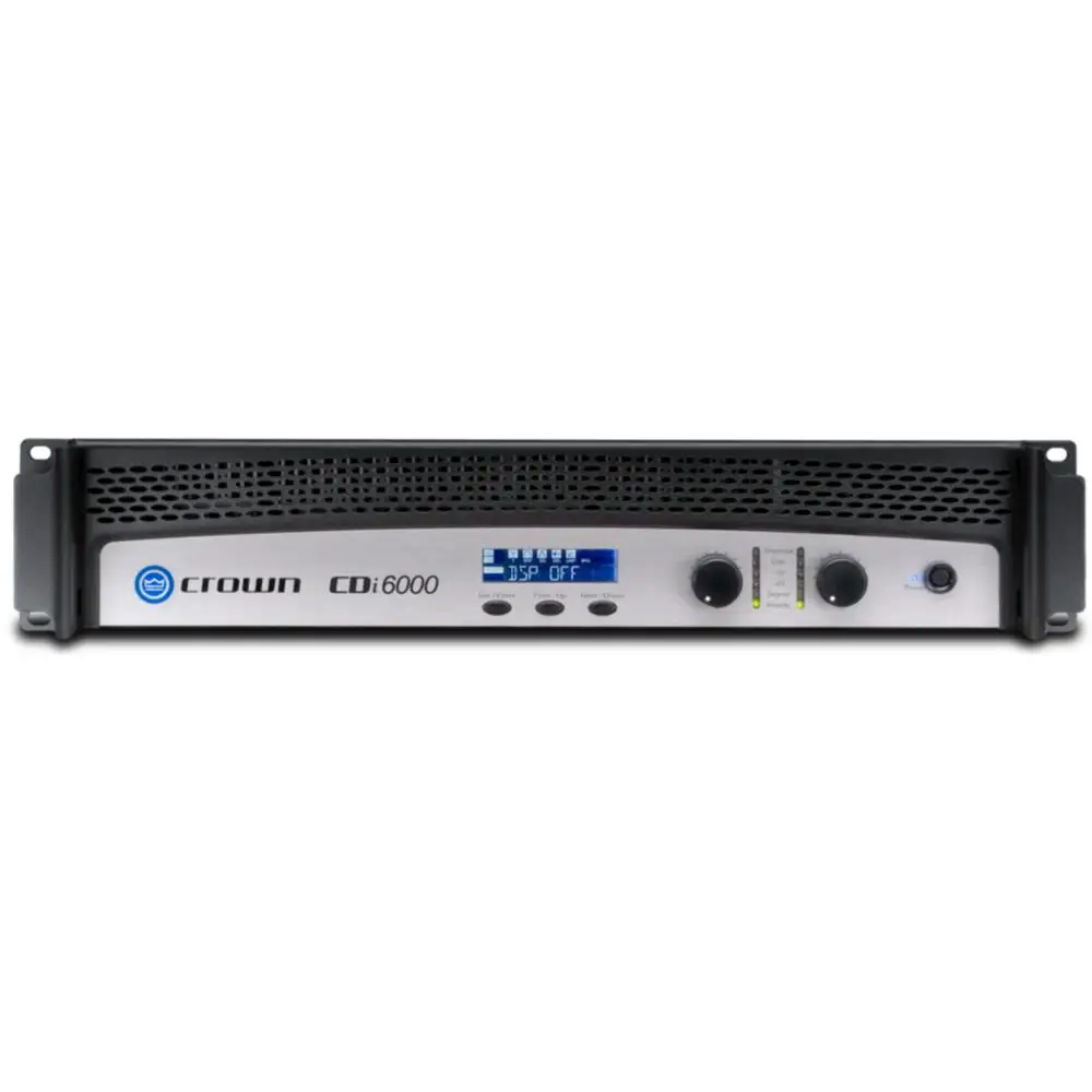 Crown CDi6000 2-channel Power Amplifier, 2100W at 4 Ohms, with Onboard DSP, 70V/100V/140V Operation, and User-defined Presets