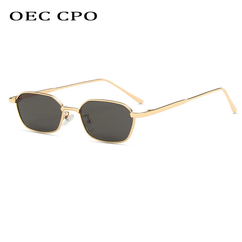 OEC CPO małe kwadratowe okulary przeciwsłoneczne damskie męskie marka Steampunk metalowa ramka okulary przeciwsłoneczne męskie okulary w stylu retro okulary UV400 O949