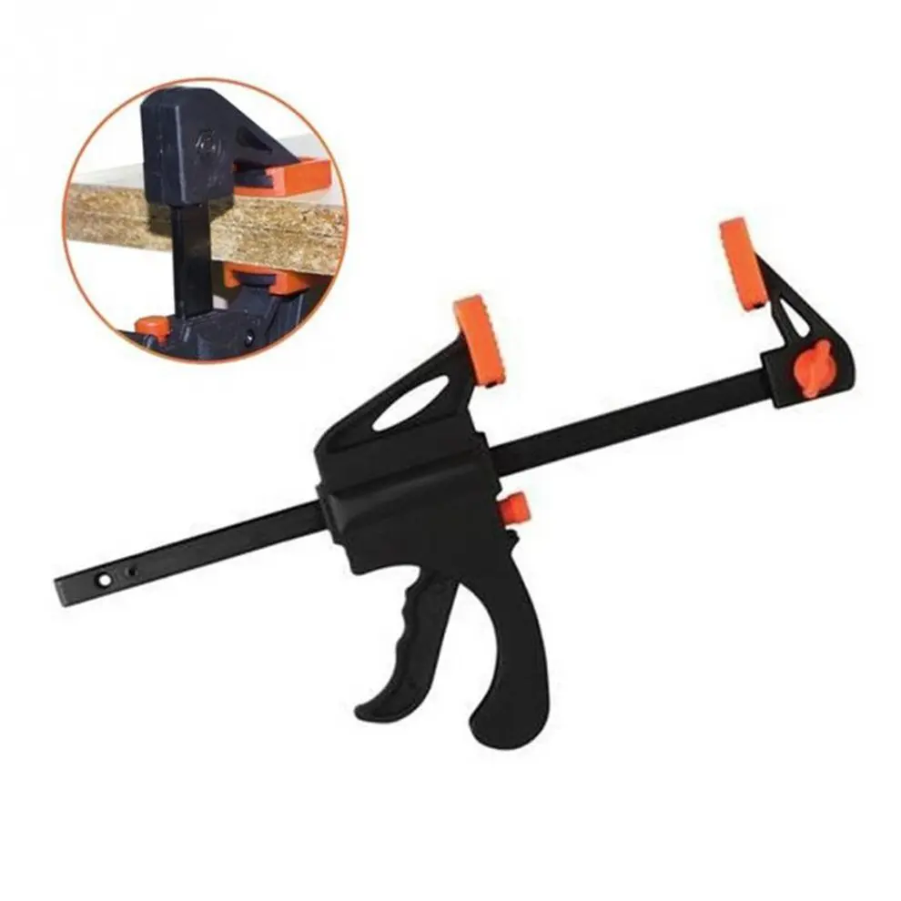 1pcs 4 inch  Woodworking Bar F Clamp Clip Hard Grip Quick Ratchet Release DIY Carpentry Hand Vise Tool